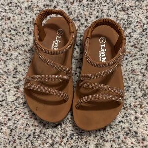 Embellished Brown Strappy Sandals